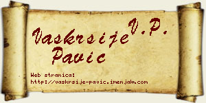 Vaskrsije Pavić vizit kartica